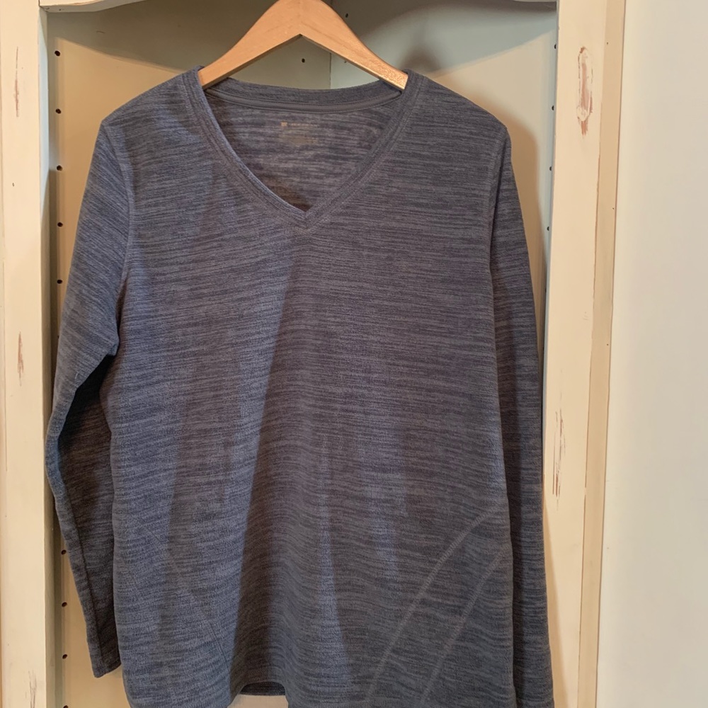 Trek Gear Grey Fleece V Neck Pullover XL